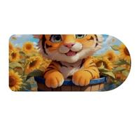 VAPOKF Cute Tiger Sunflower Mouse Pad, 74×35 cm Mouse Mat, Gaming Mousepad, Desk Mat with Rubber Base, Desk Pad Laptop for Office and Home