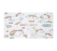 VAPOKF Cute Unicorns with Magic Element Stickers Kitchen Mat, Non Slip Washable Floor Rug, Absorbent Kitchen Mats Runner Rugs for Kitchen, Hallway, Laundry Room