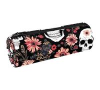 VAPOKF Daisies Dead Skull Pen Pencil Case Coin Purse Cosmetic Makeup Bag for Student Stationery School Office Storage