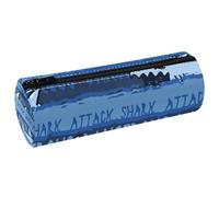 VAPOKF Dangerous Shark on Ocean Pencil Cases, PU Leather Pen Bag Student Stationery Organiser Bag Makeup Pouch for Women Girls Boys Kids School Office Supplies