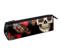 VAPOKF Day of The Dead Mexican Skull Pen Bag Stationery Pouch Pencil Bag Cosmetic Pouch Bag Compact Zipper Bag