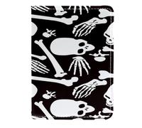 VAPOKF Day of The Dead Skull and Bones Passport Holder Travel Wallet Leather Card Case Cover, 11.5x16.5cm