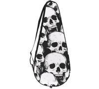 VAPOKF Dead Human Skulls Racket Bag for Tennis, Tennis Bat Cover Racket Case Paddle Bag, Holds up to 2 Racquets