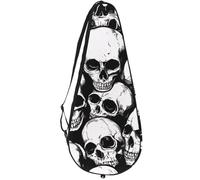 VAPOKF Dead Human Skulls Racket Bag for Tennis, Tennis Bat Cover Racket Case Paddle Bag, Holds up to 2 Racquets