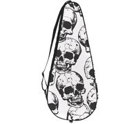 VAPOKF Dead Human Skulls Racket Bag for Tennis, Tennis Bat Cover Racket Case Paddle Bag, Holds up to 2