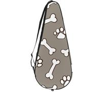 VAPOKF Dog Bones Pawprints on Grey Racket Bag for Tennis, Tennis Bat Cover Racket Case Paddle Bag, Holds up to 2 Racquets