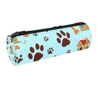 VAPOKF Dog Paw Prints Bones Houses Pen Pencil Case Coin Purse Cosmetic Makeup Bag for Student Stationery School Office Storage