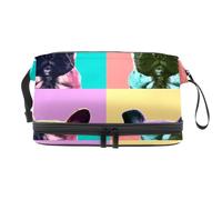 VAPOKF Dogs Pooch Cosmetic Bag for Women and Girls, Travel Toiletry Bag Makeup Handy Pouch Organizer Bag with Brush Compartment