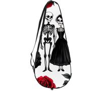 VAPOKF Dressed Skeleton Lover Racket Bag for Tennis, Tennis Bat Cover Racket Case Paddle Bag, Holds up to 2 Racquets