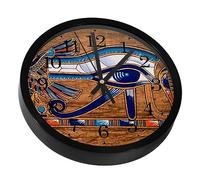 VAPOKF Egyptian Papyrus Depicting the Horus Eye Non-Ticking Wall Clocks, Battery Operated Silent Wall Clock for Bedroom Living Kitchen Office Home Art Decor
