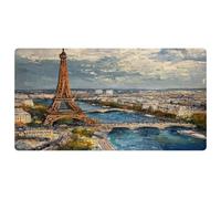 VAPOKF Eiffel Tower City Landscape Painting Kitchen Mat, Non Slip Washable Floor Rug, Absorbent Kitchen Mats Runner Rugs for Kitchen, Hallway, Laundry Room