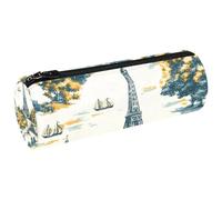 VAPOKF Eiffel Tower City Trees Canvas Pen Pencil Case Coin Purse Cosmetic Makeup Bag for Student Stationery School Office Storage