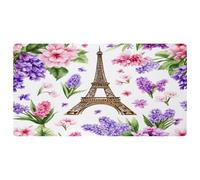 VAPOKF Eiffel Tower Lavender Lilacs Kitchen Mat, Non Slip Washable Floor Rug, Absorbent Kitchen Mats Runner Rugs for Kitchen, Hallway, Laundry Room