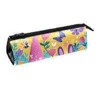 VAPOKF Elf and Dog Triangle Pen Bag Pencil Case, Student Stationery Pouch for School Office Supplies