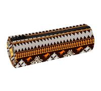 VAPOKF Ethnic Oriental Art Pattern Pencil Cases, PU Leather Pen Bag Student Stationery Organiser Bag Makeup Pouch for Women Girls Boys Kids School Office Supplies