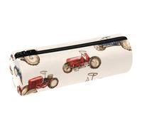 VAPOKF Farm Machinery Print Pencil Cases, PU Leather Pen Bag Student Stationery Organiser Bag Makeup Pouch for Women Girls Boys Kids School Office Supplies