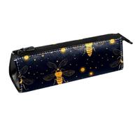 VAPOKF Fireflies Cartoon Triangle Pen Bag Pencil Case, Student Stationery Pouch for School Office Supplies