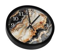 VAPOKF Flow Black Marble Wave Non-Ticking Wall Clocks, Battery Operated Silent Wall Clock for Bedroom Living Kitchen Office Home Art Decor
