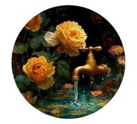 VAPOKF Flower Faucet Mouse Pad for Desk - Gaming Mouse Pad with Non-Slip Base Stitched Edges, Rectangle Desk Mat for Keyboard and Mouse, 25 cm