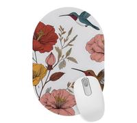 VAPOKF Flowers and Birds Mouse Pad | Desk Mat/Gaming Oval Mouse Pad | Improved Precision and Speed | Rubber Base for Stable Grip on Smooth Surfaces | 28×18 cm