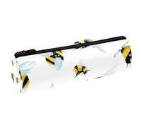 VAPOKF Flying Bumble Bees Pencil Cases, PU Leather Pen Bag Student Stationery Organiser Bag Makeup Pouch for Women Girls Boys Kids School Office Supplies
