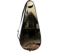 VAPOKF Flying Crows Abandoned Cabin Racket Bag for Tennis, Tennis Bat Cover Racket Case Paddle Bag, Holds up to 2 Racquets
