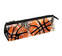 VAPOKF Four Basketballs Pen Bag Stationery Pouch Pencil Bag Cosmetic Pouch Bag Compact Zipper Bag
