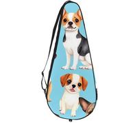 VAPOKF French Bulldogs Chihuahua Pug Racket Bag for Tennis, Tennis Bat Cover Racket Case Paddle Bag, Holds up to 2 Racquets