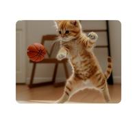 VAPOKF Funny Cat Mouse Pad for Desk - Gaming Mouse Pad with Non-Slip Base Stitched Edges, Rectangle Desk Mat for Keyboard and Mouse