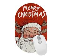 VAPOKF Funny Santa Claus Mouse Pad for Desk - Gaming Mouse Pad with Non-Slip Base Stitched Edges, Oval Desk Mat for Keyboard and Mouse, 28×18 cm