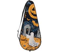 VAPOKF Ghosts Dead Tree Pumpkin Bats Racket Bag for Tennis, Tennis Bat Cover Racket Case Paddle Bag, Holds up to 2 Racquets