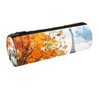 VAPOKF Girls Walking Along The Seine Canvas Pen Pencil Case Coin Purse Cosmetic Makeup Bag for Student Stationery School Office Storage