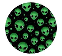 VAPOKF Green Alien Head Mouse Pad, 25cm Mouse Mat, Rectangle Gaming Mousepad, Desk Mat with Rubber Base, Desk Pad Laptop for Office and Home