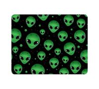 VAPOKF Green Alien Head Mouse Pad for Desk - Gaming Mouse Pad with Non-Slip Base Stitched Edges, Rectangle Desk Mat for Keyboard and Mouse