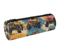 VAPOKF Grunge Monster Truck Cars Pen Pencil Case Coin Purse Cosmetic Makeup Bag for Student Stationery School Office Storage