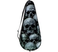 VAPOKF Grungy Gothic Human Skulls Racket Bag for Tennis, Tennis Bat Cover Racket Case Paddle Bag, Holds up to 2