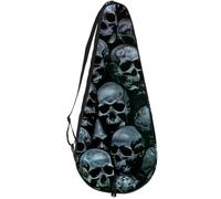 VAPOKF Grungy Human Skulls Racket Bag for Tennis, Tennis Bat Cover Racket Case Paddle Bag, Holds up to 2