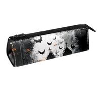 VAPOKF Halloween Pumpkin Bats Tomb Pen Bag Stationery Pouch Pencil Bag Cosmetic Pouch Bag Compact Zipper Bag