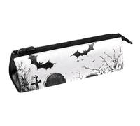 VAPOKF Halloween Tomb Cross Pumpkin Skull Pen Bag Stationery Pouch Pencil Bag Cosmetic Pouch Bag Compact Zipper Bag