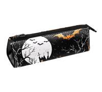 VAPOKF Halloween Tomb Dead Tree Pumpkin Pen Bag Stationery Pouch Pencil Bag Cosmetic Pouch Bag Compact Zipper Bag