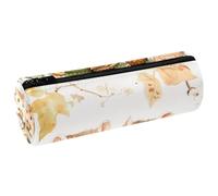 VAPOKF Hamsters Eats Nuts Berry Print Pencil Cases, PU Leather Pen Bag Student Stationery Organiser Bag Makeup Pouch for Women Girls Boys Kids School Office Supplies