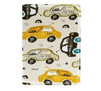 VAPOKF Hand Drawn Cars on The Road Passport Holder Travel Wallet Leather Card Case Cover, 11.5x16.5cm