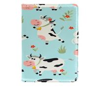 VAPOKF Happy Cows Passport Holder Travel Wallet Leather Card Case Cover, 11.5x16.5cm