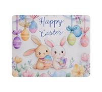 VAPOKF Happy Easter Mouse Mat Office Rectangle Mousepad 28 x 22 cm, Non-Slip Rubber Base, Wear-Resistant, Washable, Smooth to Use, Scratch Free, Durable