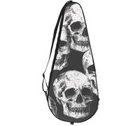 VAPOKF Horror Dead Human Skull Racket Bag for Tennis, Tennis Bat Cover Racket Case Paddle Bag, Holds up to 2