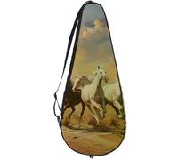 VAPOKF Horses Galloping in The Desert Racket Bag for Tennis, Tennis Bat Cover Racket Case Paddle Bag, Holds up to 2 Racquets