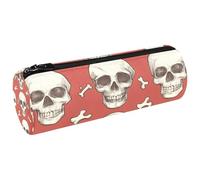 VAPOKF Human Skull and Bones Pen Pencil Case Coin Purse Cosmetic Makeup Bag for Student Stationery School Office Storage