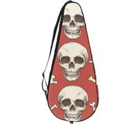 VAPOKF Human Skull and Bones Racket Bag for Tennis, Tennis Bat Cover Racket Case Paddle Bag, Holds up to 2 Racquets