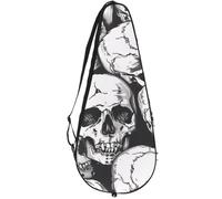 VAPOKF Human Skull Racket Bag for Tennis, Tennis Bat Cover Racket Case Paddle Bag, Holds up to 2 Racquets