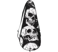 VAPOKF Human Skulls and Bone Racket Bag for Tennis, Tennis Bat Cover Racket Case Paddle Bag, Holds up to 2 Racquets